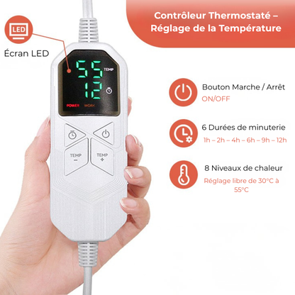 Plaid chauffant premium – Flanelle ultra-douce - Gris clair