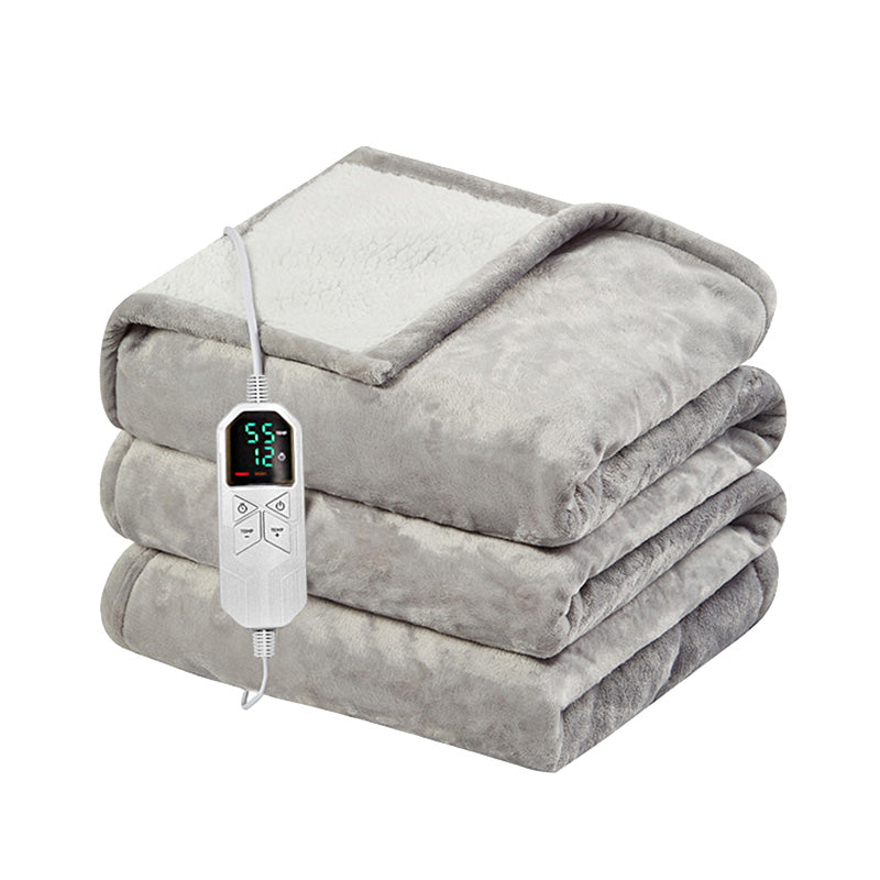 Plaid chauffant premium – Flanelle ultra-douce - Gris clair