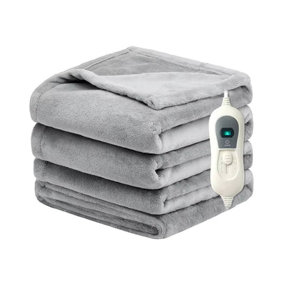 Plaid chauffant premium – Flanelle ultra-douce - Gris