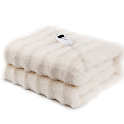 Plaid Chauffant Premium – Fausse Fourrure - Sable