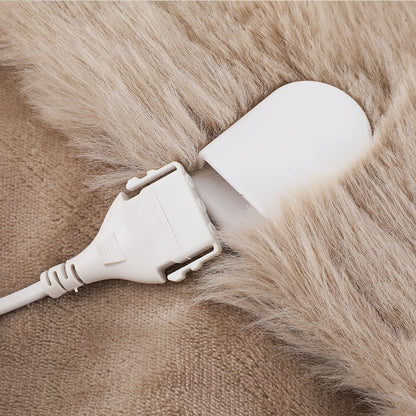 Plaid Chauffant Premium – Fausse Fourrure - Sable