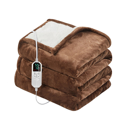 Plaid chauffant premium – Flanelle ultra-douce - Marron