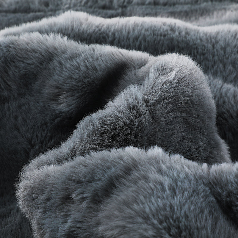 Plaid Chauffant Premium – Fausse Fourrure - Sable