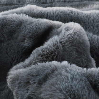 Plaid Chauffant Premium – Fausse Fourrure - Sable